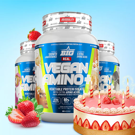 suplemento deportivo Real Vegan Amino Plus - Birthday Cake - BIG